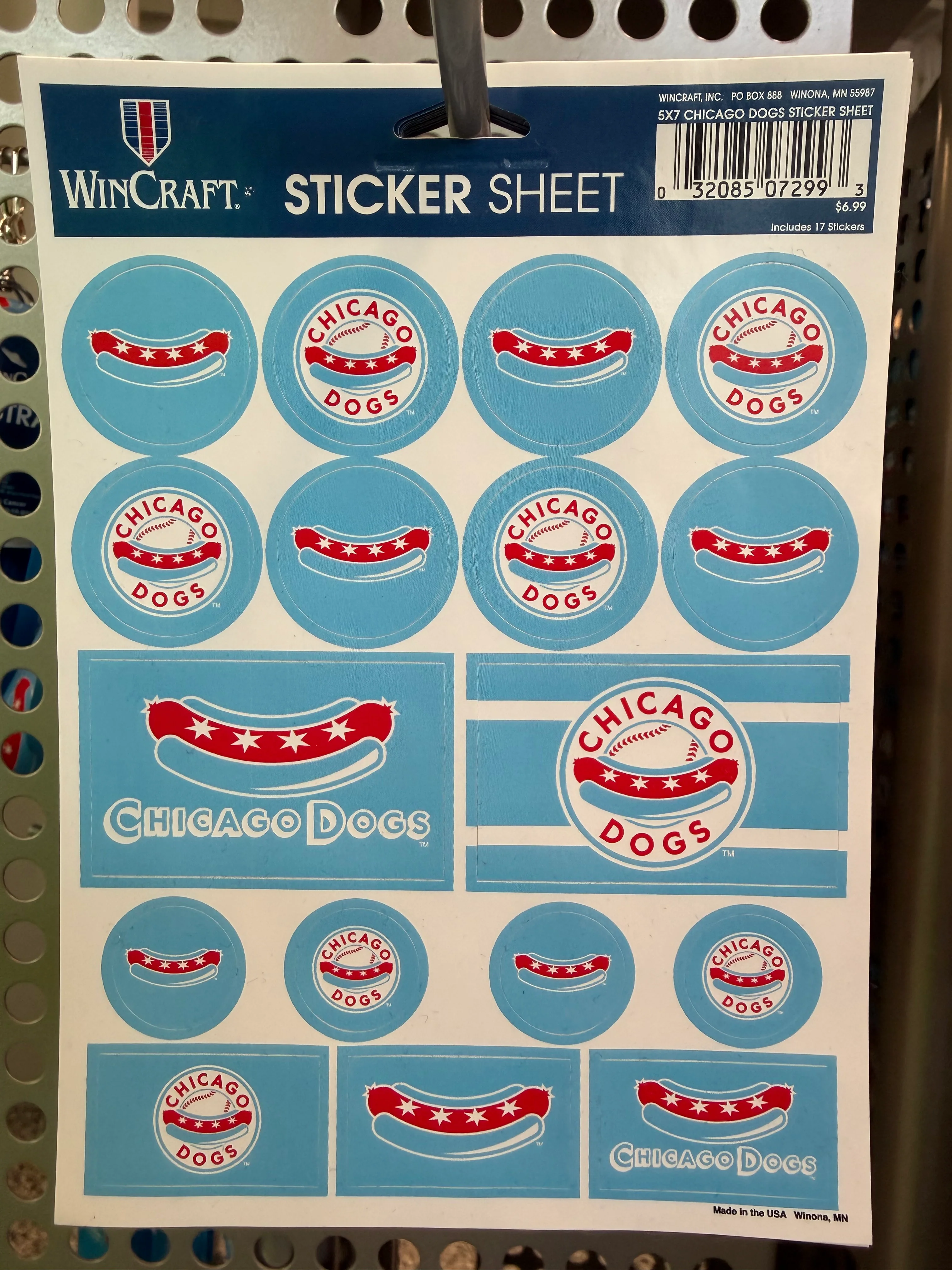 Chicago Dogs WinCraft 5x7 Sticker Sheet